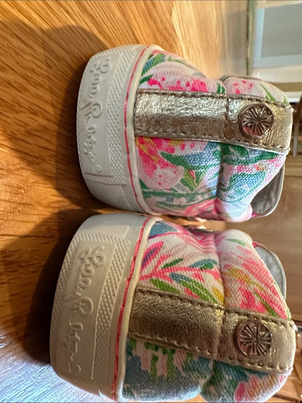 Lilly Pulitzer Floral Slip-On Canvas Sneakers - Pink & Blue size 8.5